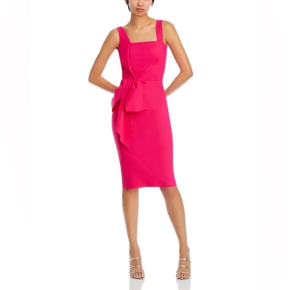 NWT Chiara Boni La Petite Robe Zinon Square Neck sheath Dress – Pink – Size 6 - Picture 4 of 10